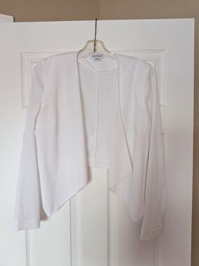 bebe White Draped Open-Front Blazer Jacket
